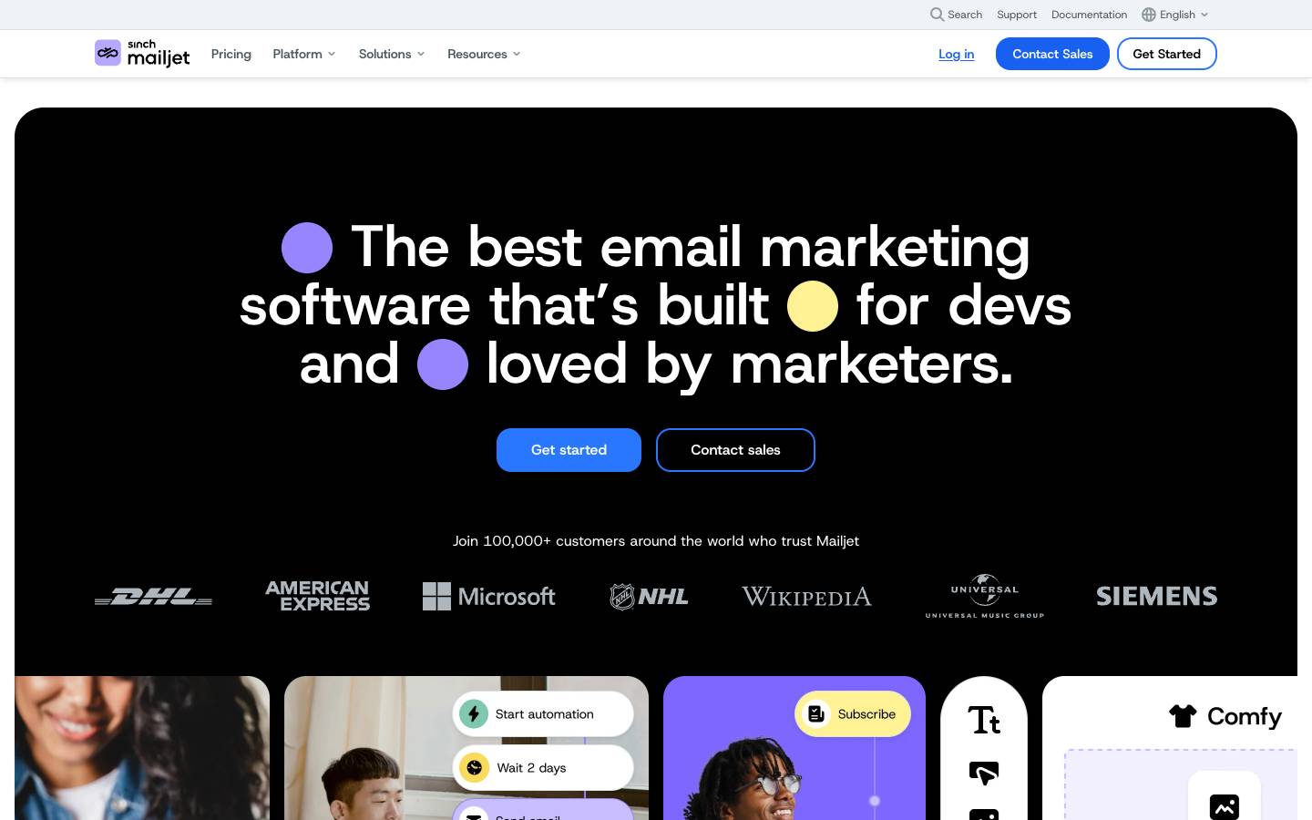 Mailjet's homepage, as read on Oct 2, 2026