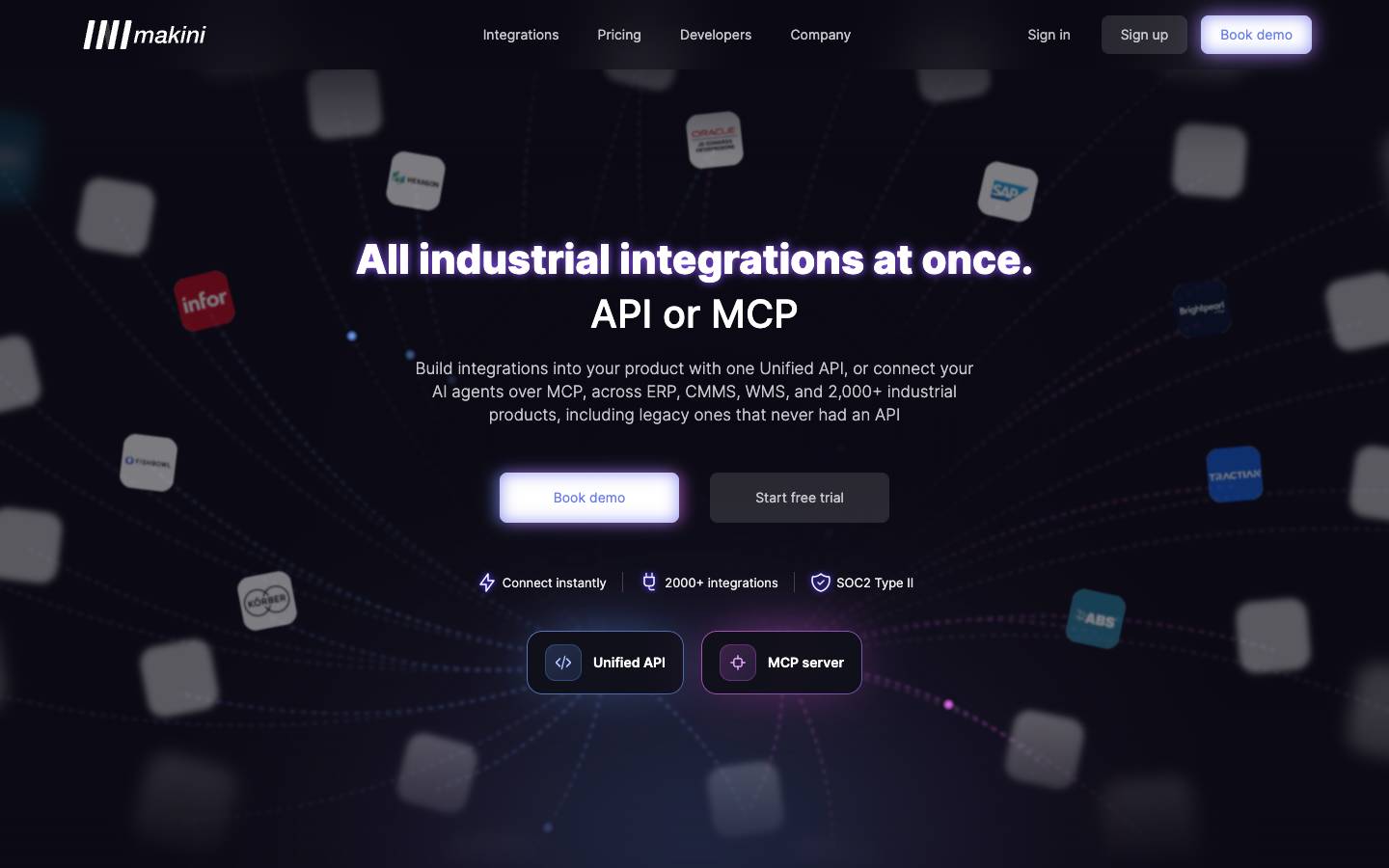 Makini's homepage, as read on Oct 2, 2026