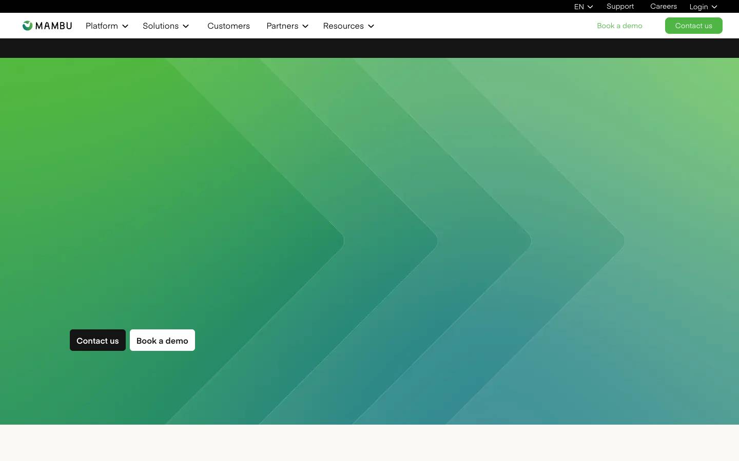 Mambu's homepage, as read on Oct 2, 2026