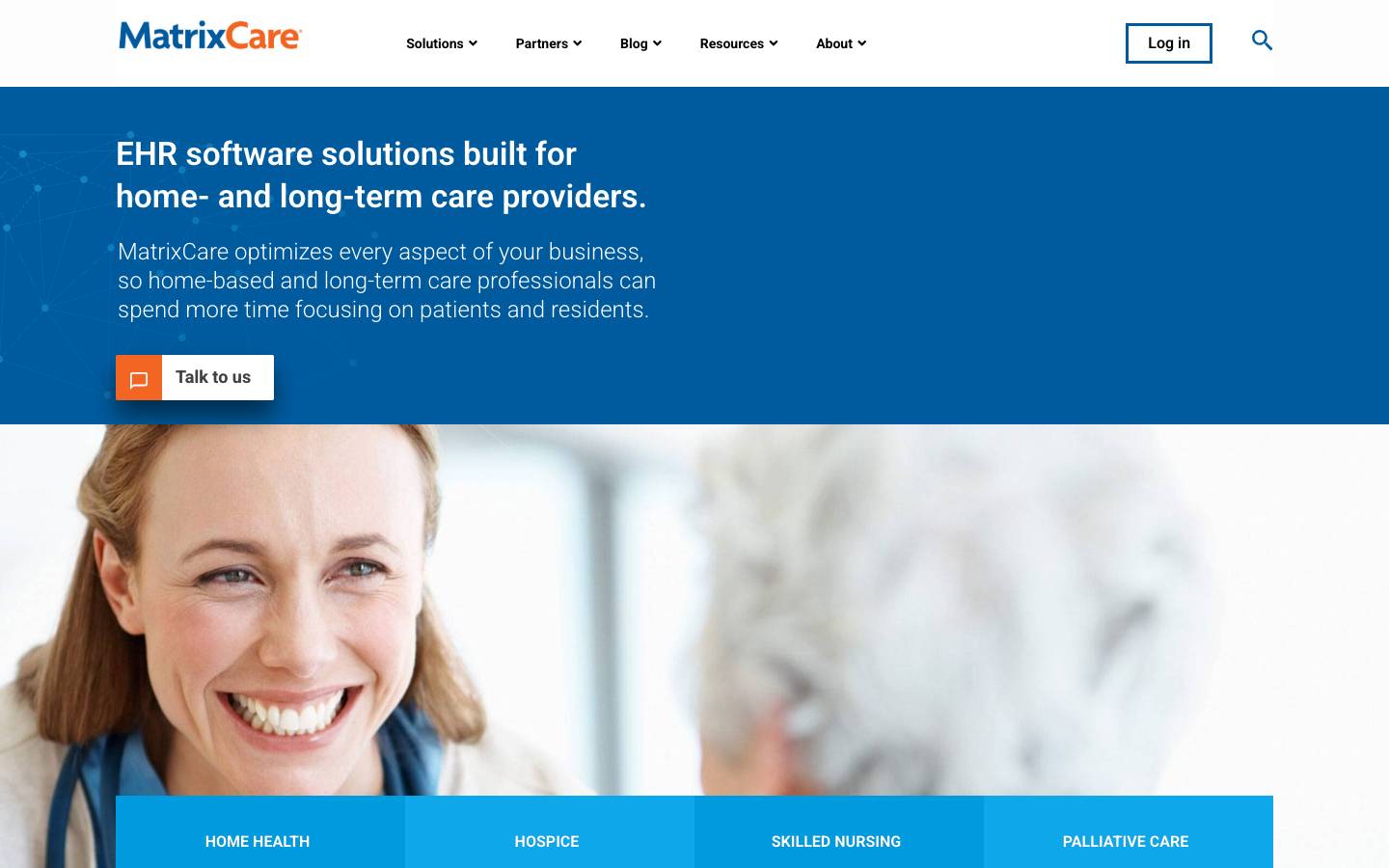 MatrixCare's homepage, as read on Oct 2, 2026