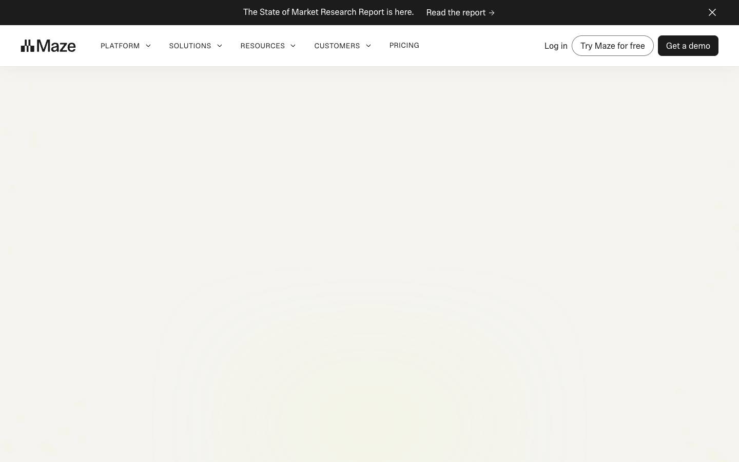 Maze's homepage, as read on Oct 6, 2026