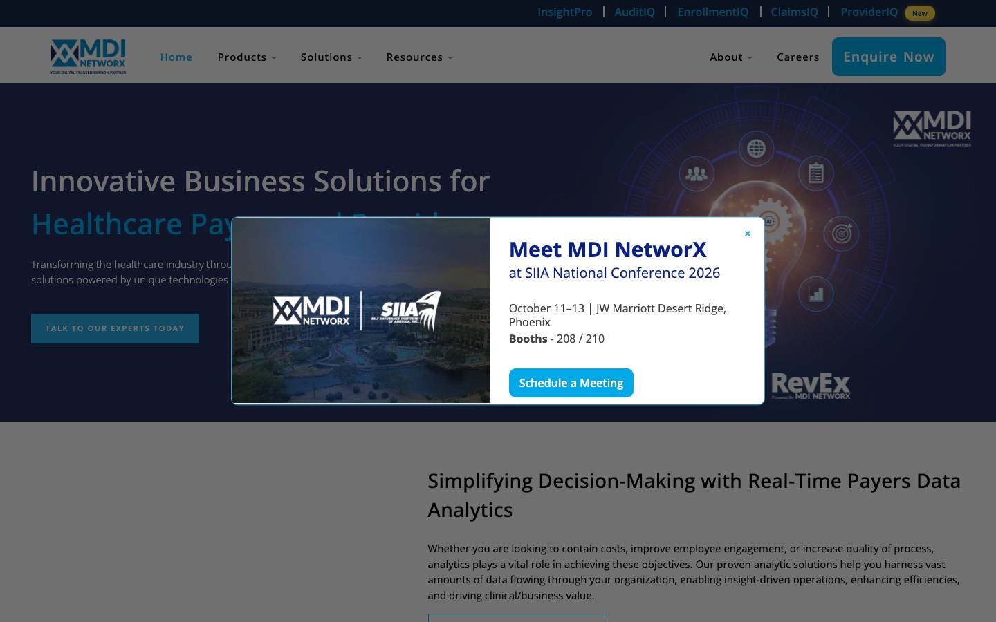 MDI NetworX's homepage, as read on Oct 2, 2026