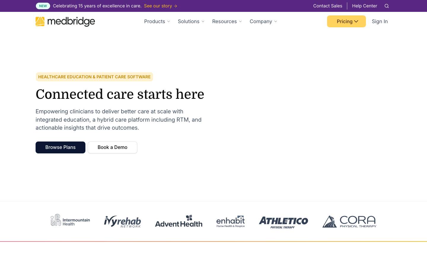 Medbridge's homepage, as read on Oct 2, 2026