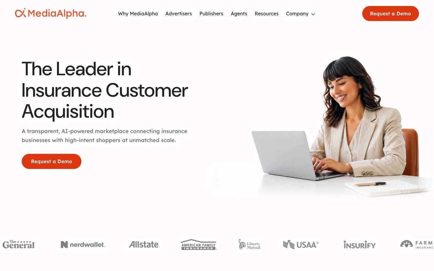 MediaAlpha's homepage, as read on Oct 2, 2026