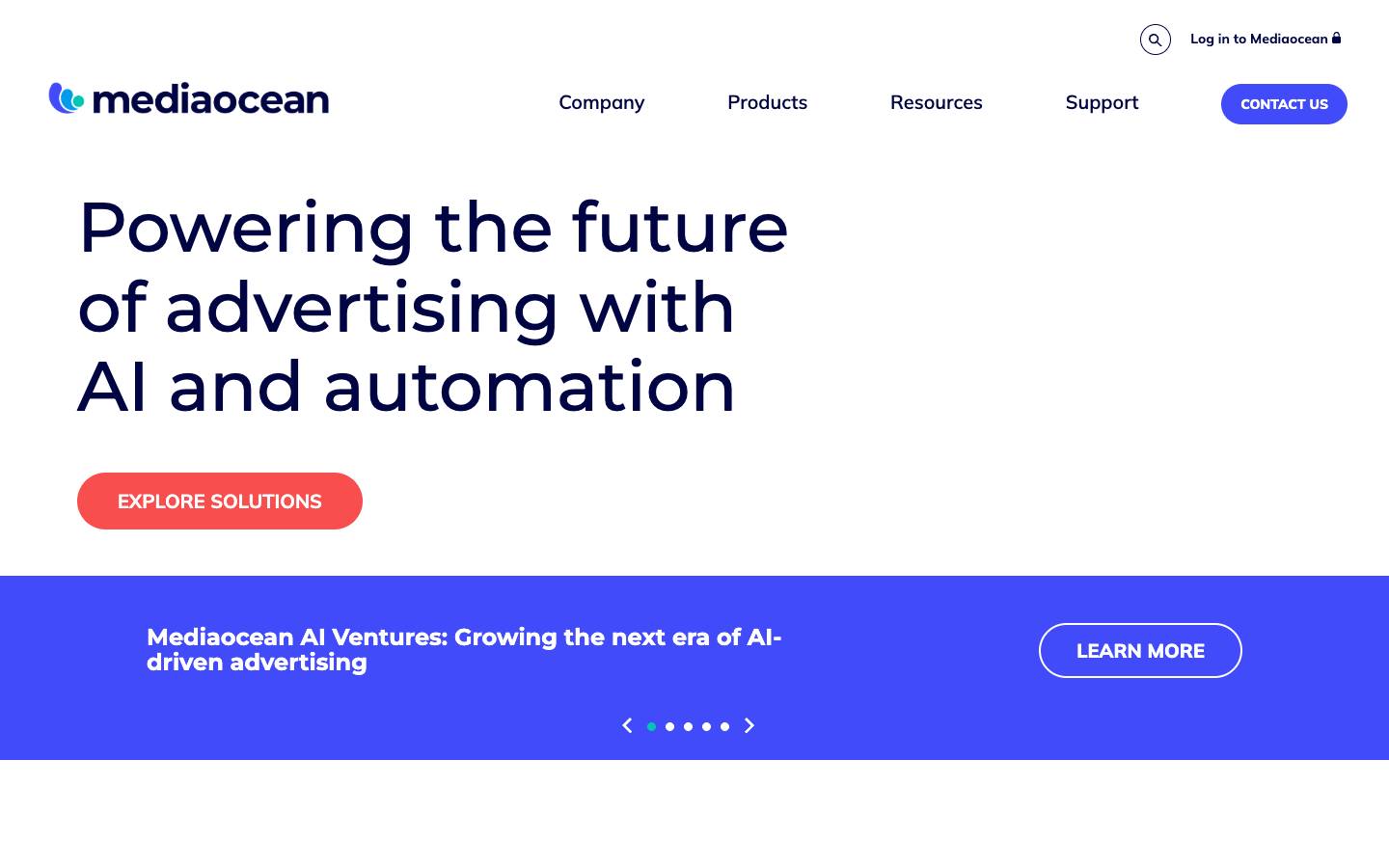 Mediaocean's homepage, as read on Oct 2, 2026