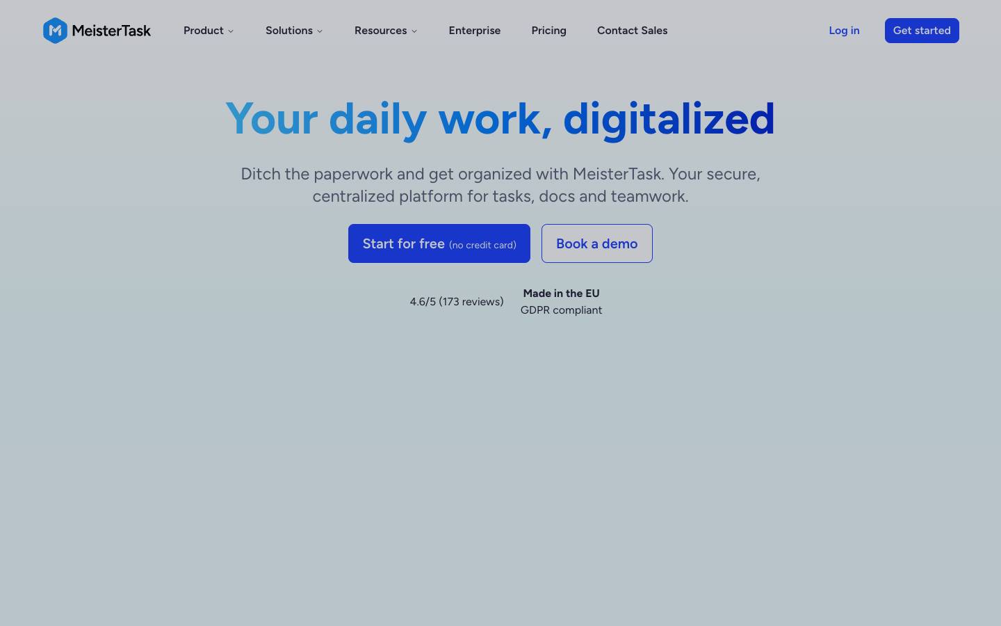 MeisterTask's homepage, as read on Oct 2, 2026