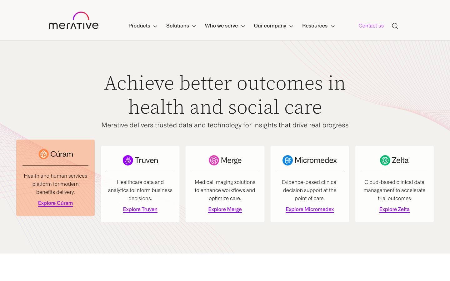 Merative's homepage, as read on Oct 2, 2026