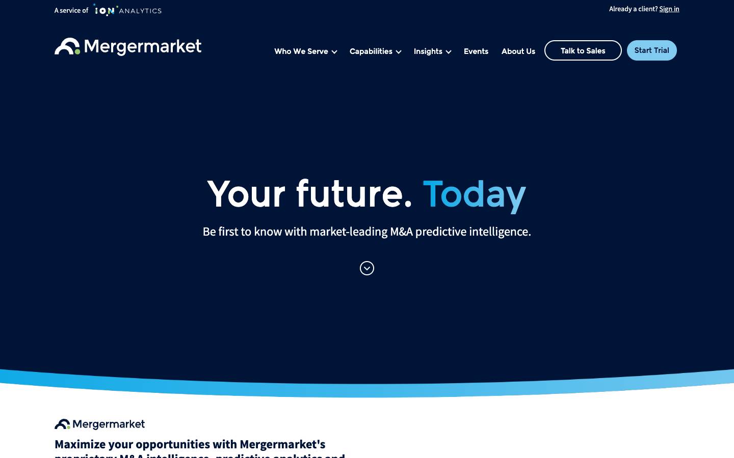 Mergermarket's homepage, as read on Oct 2, 2026