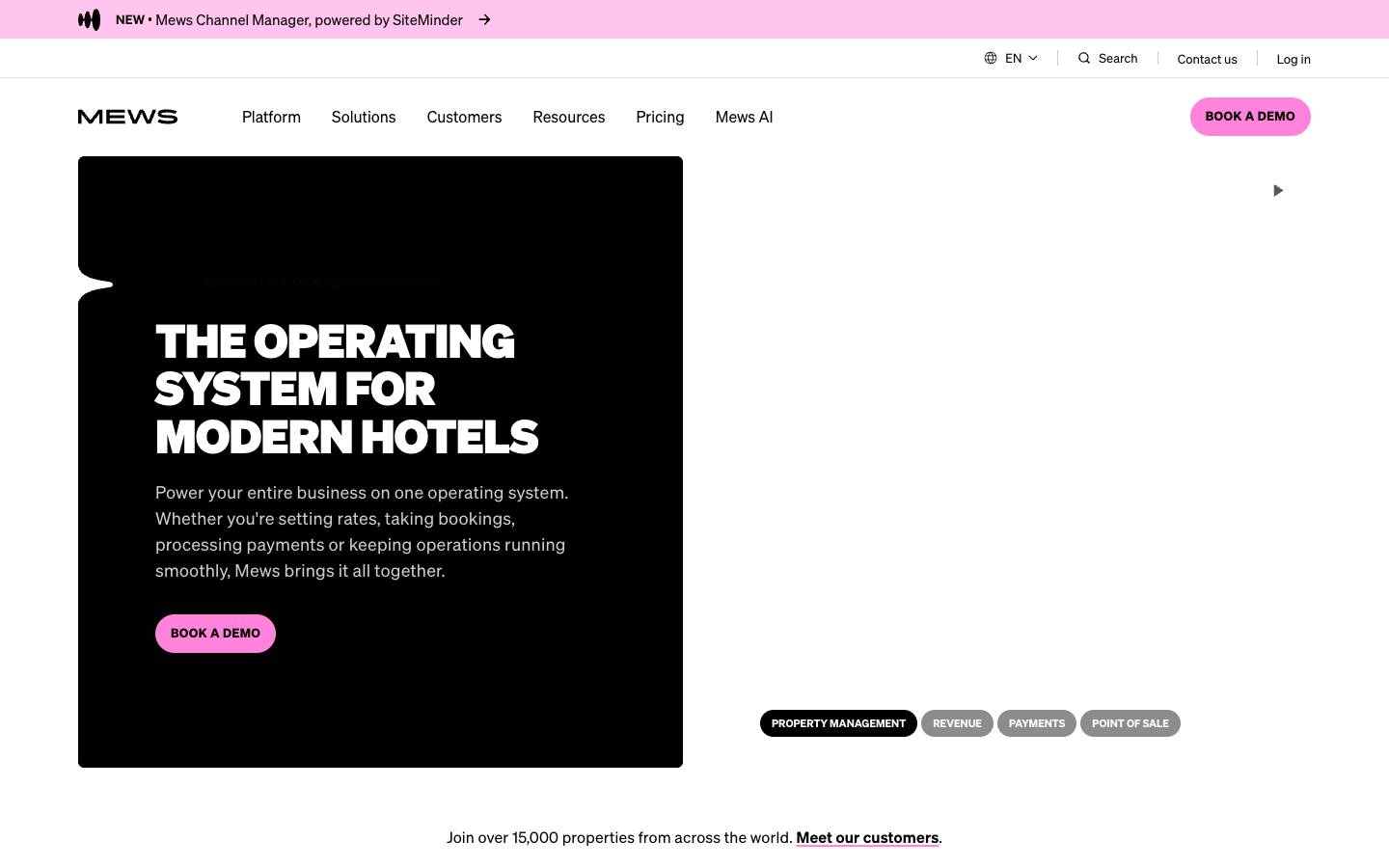 Mews's homepage, as read on Oct 2, 2026