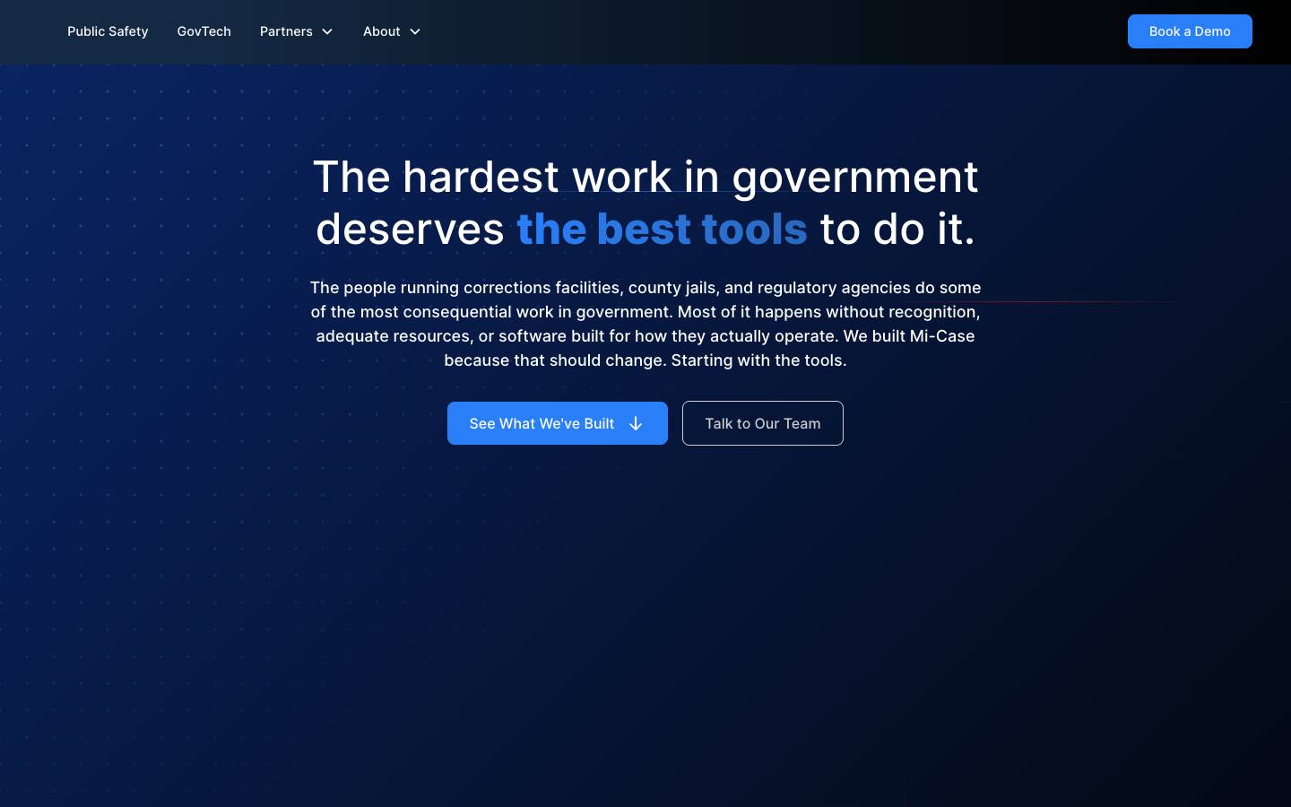 Mi-Case's homepage, as read on Oct 2, 2026