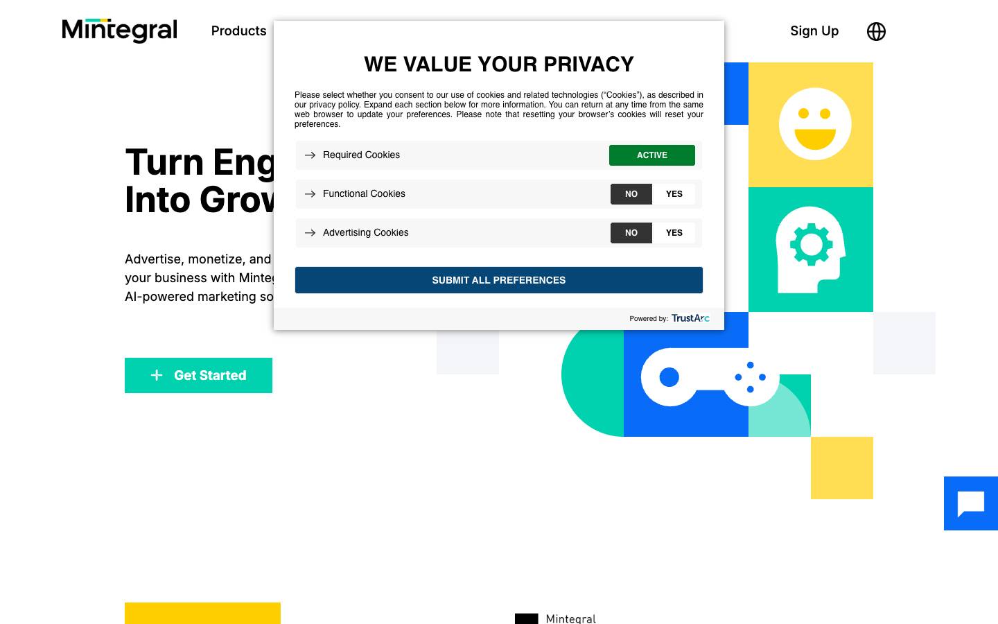 Mintegral's homepage, as read on Oct 2, 2026
