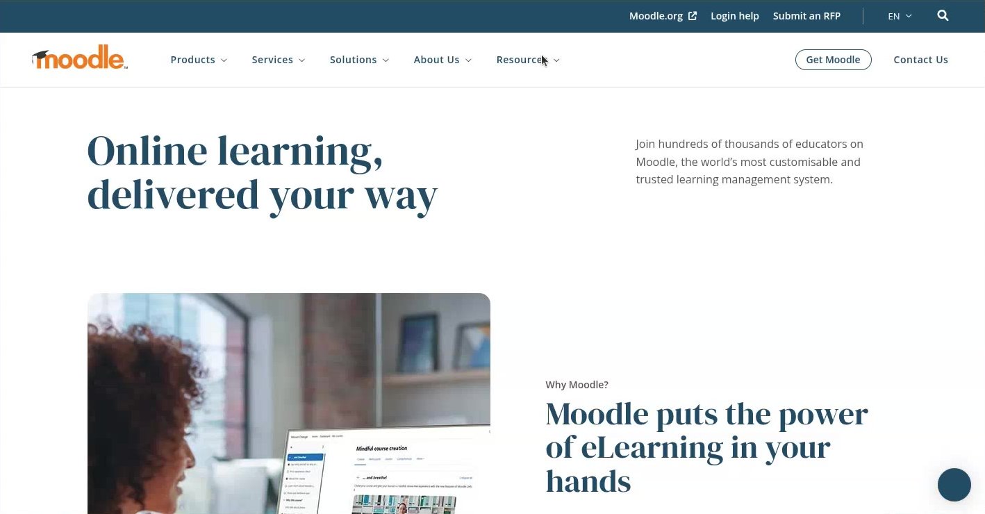 Moodle's homepage, as read on Oct 3, 2026
