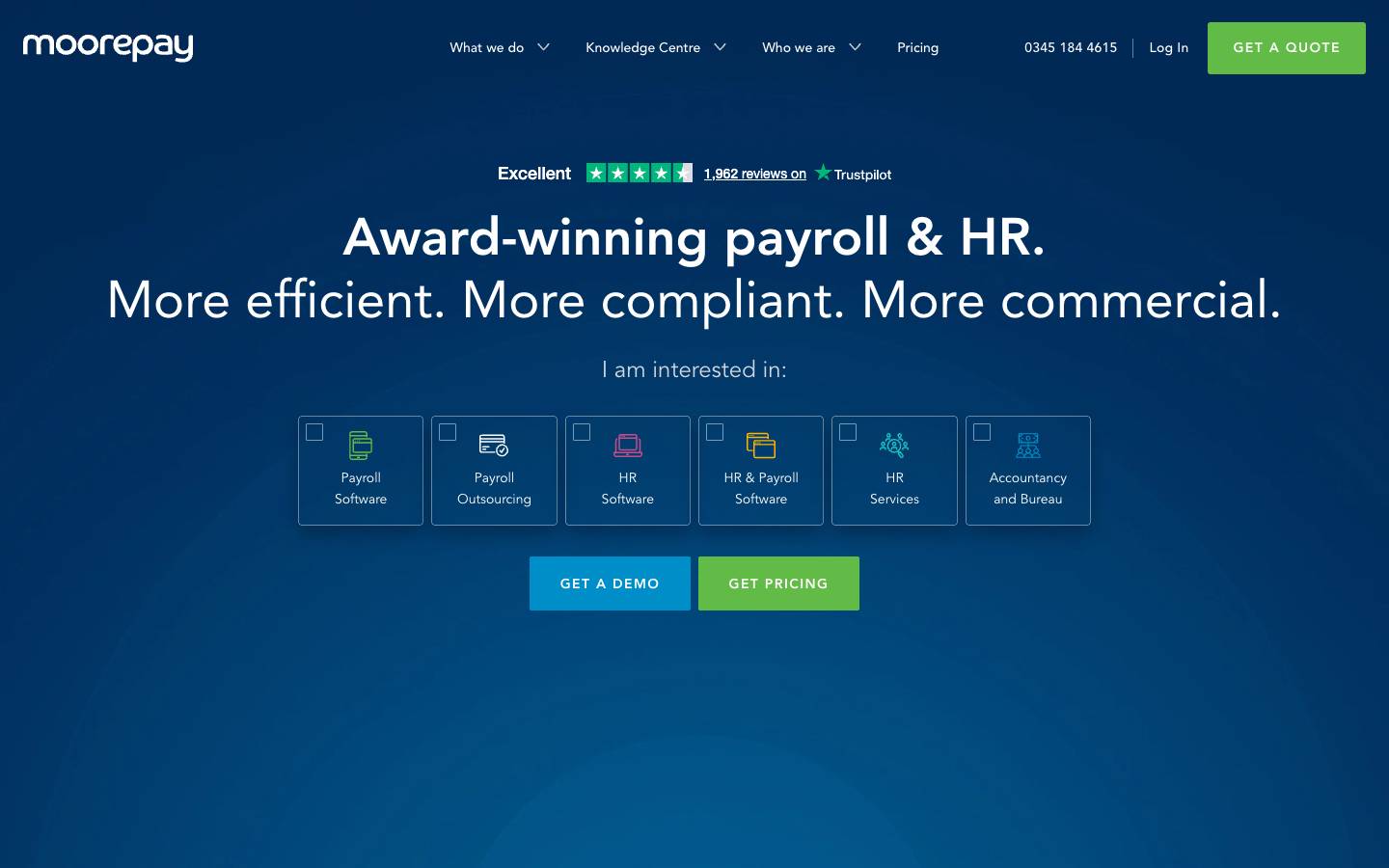 Moorepay's homepage, as read on Oct 2, 2026