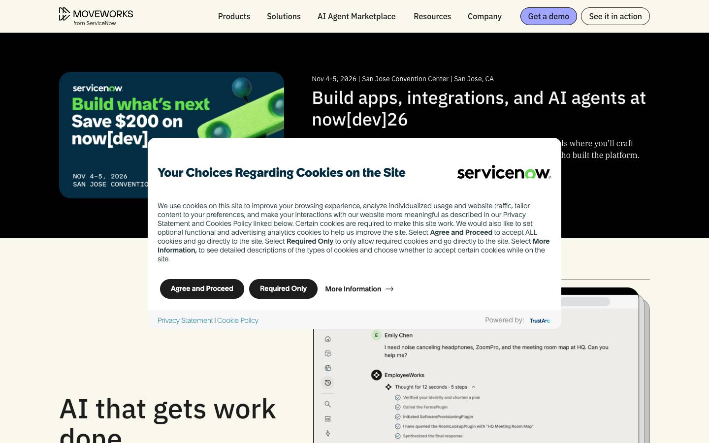 Moveworks's homepage, as read on Oct 6, 2026