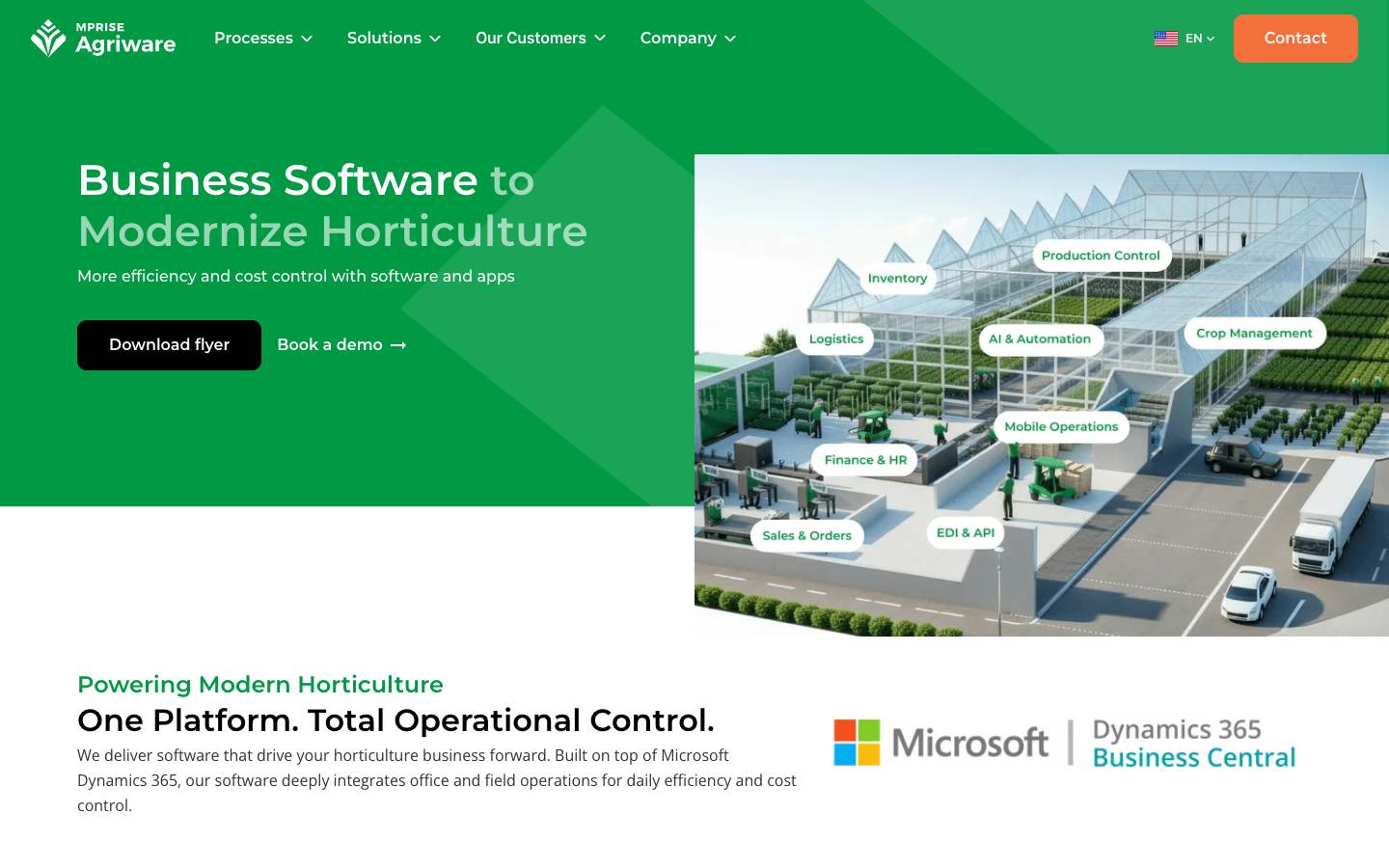 Mprise Agriware's homepage, as read on Oct 2, 2026