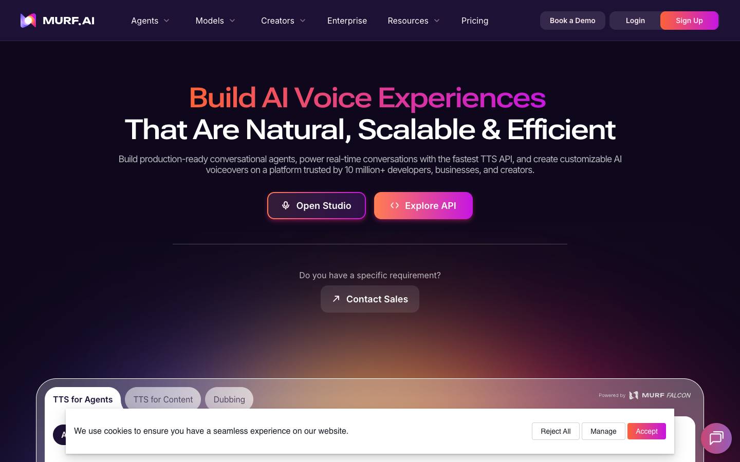 Murf AI's homepage, as read on Oct 2, 2026