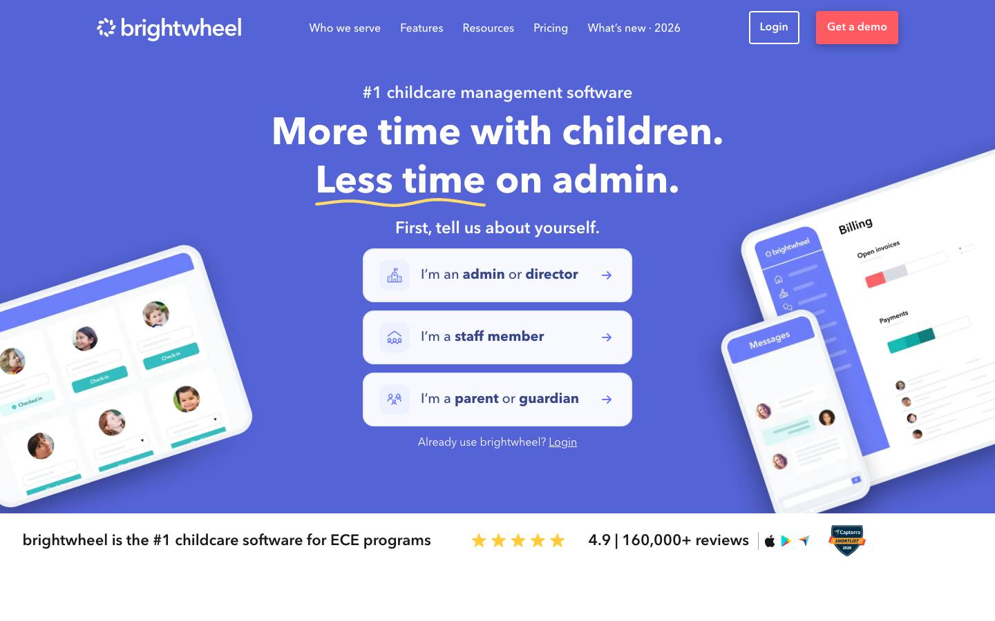 Brightwheel's homepage, as read on Oct 2, 2026