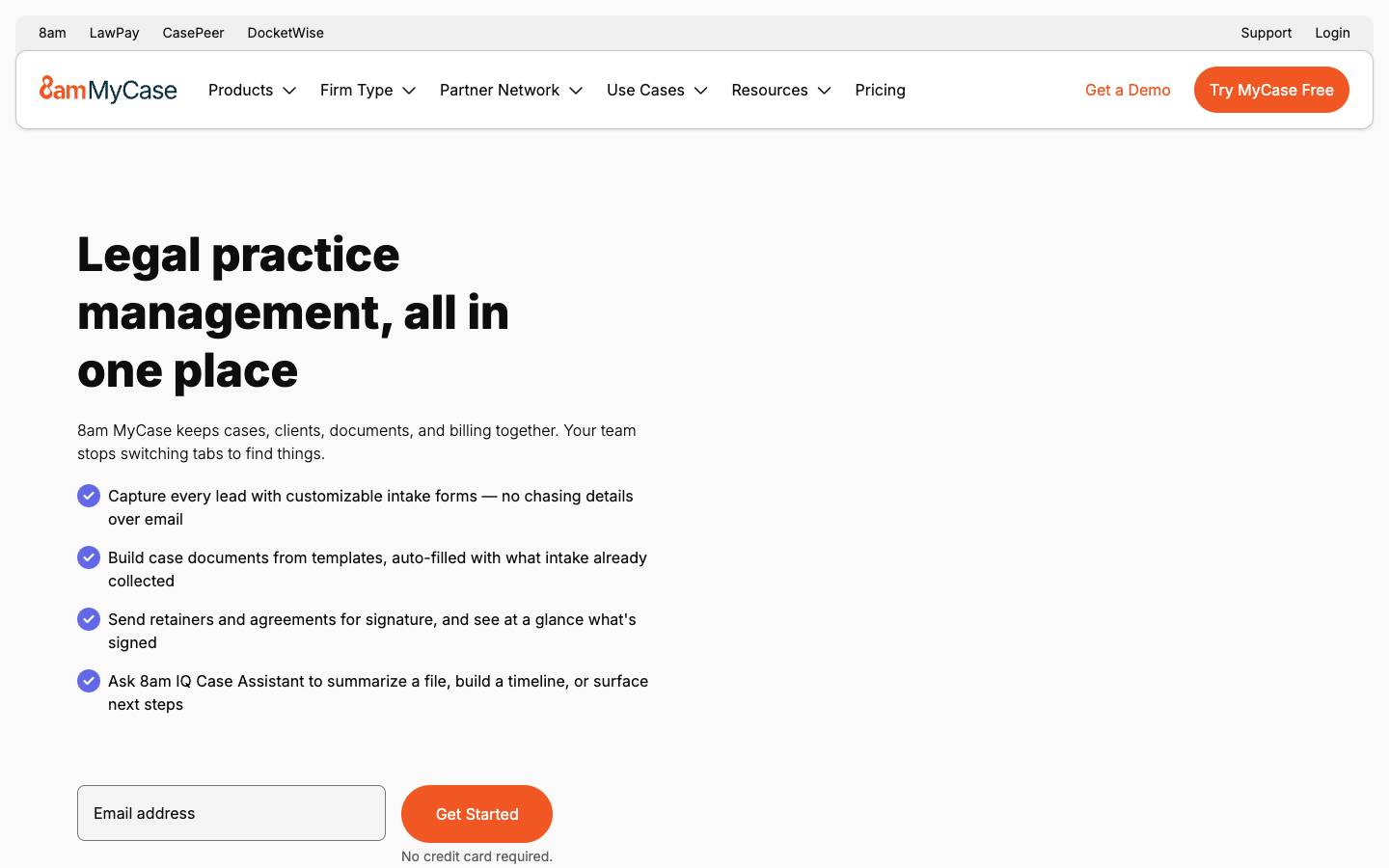 MyCase's homepage, as read on Oct 2, 2026