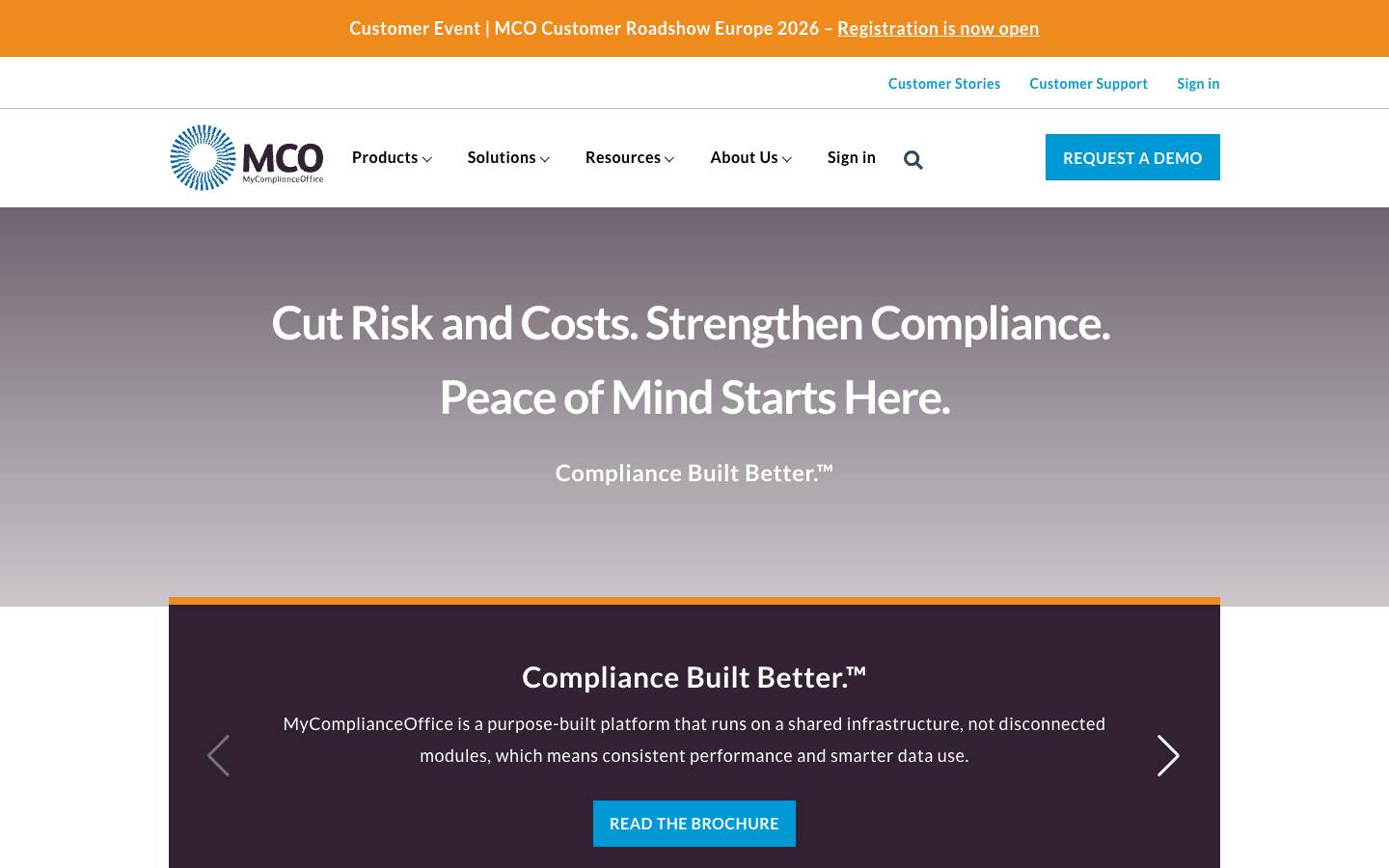 MyComplianceOffice's homepage, as read on Oct 2, 2026