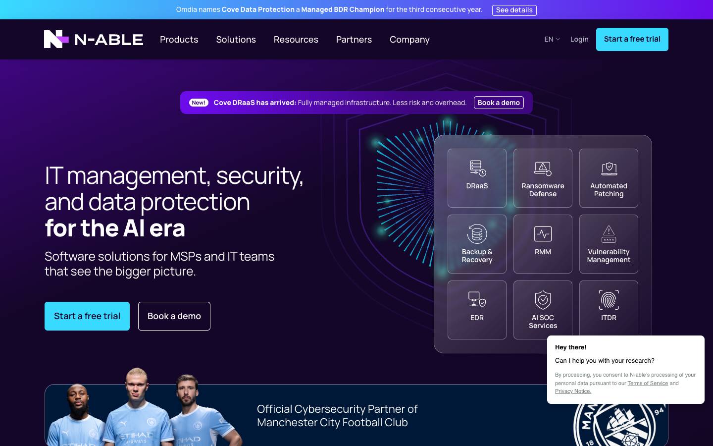 N-able's homepage, as read on Oct 2, 2026