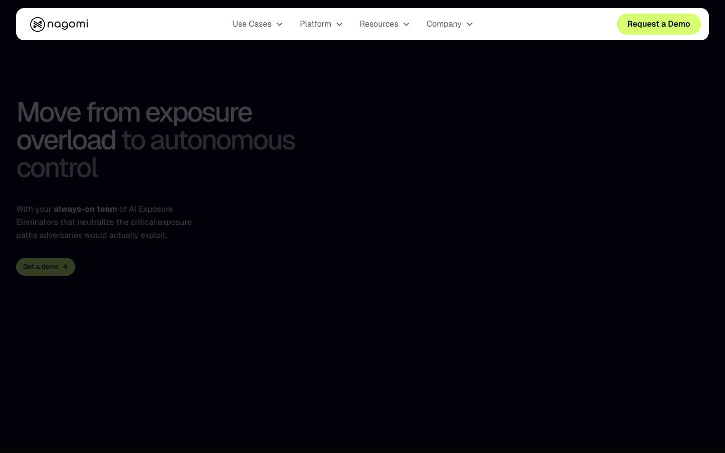 Nagomi Security's homepage, as read on Oct 2, 2026