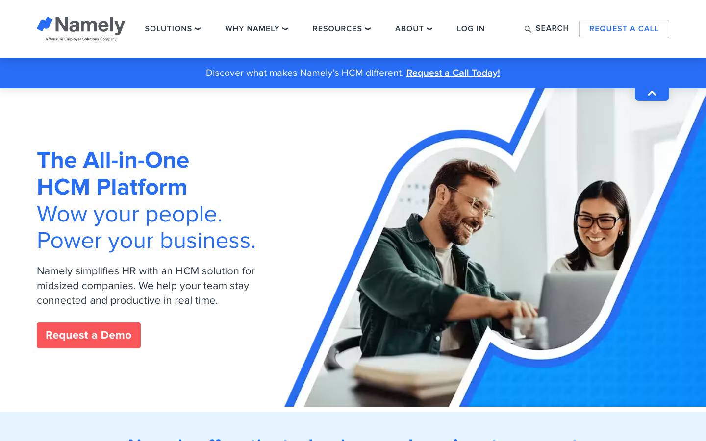 Namely's homepage, as read on Oct 2, 2026