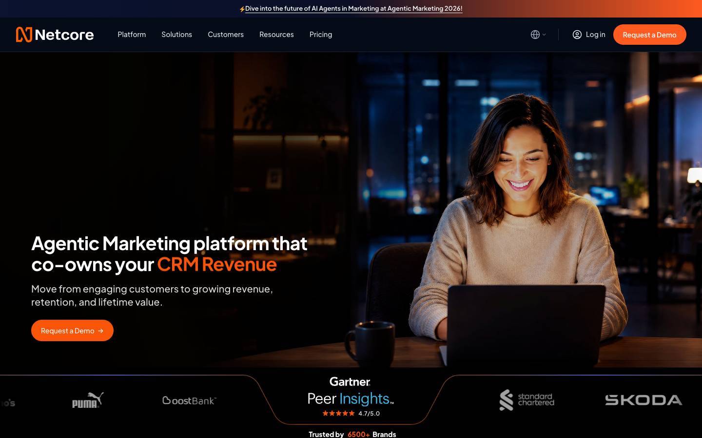 Netcore's homepage, as read on Oct 4, 2026