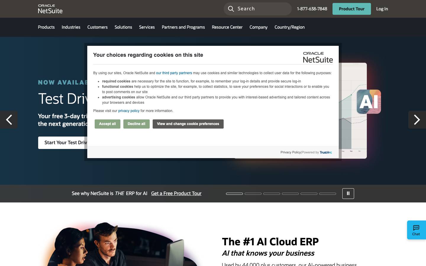 NetSuite's homepage, as read on Oct 2, 2026