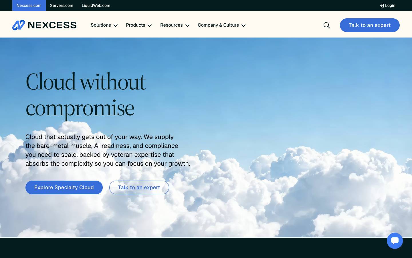 Nexcess's homepage, as read on Oct 2, 2026