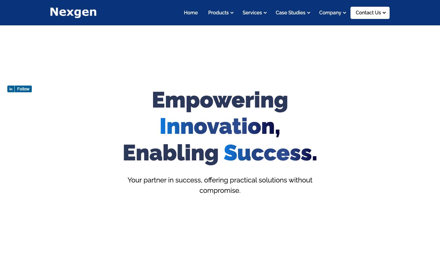 Nexgen's homepage, as read on Oct 2, 2026