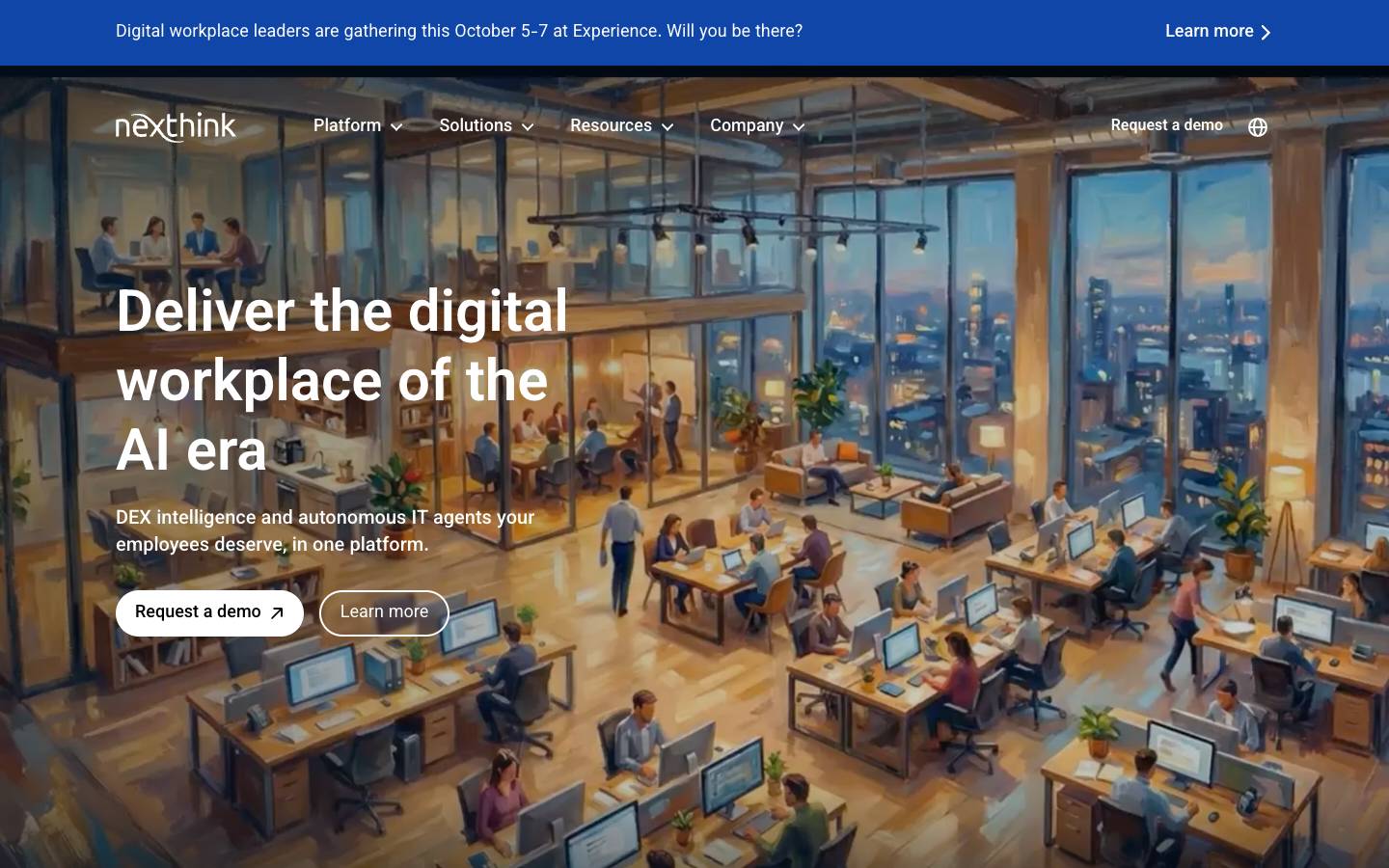 Nexthink's homepage, as read on Oct 2, 2026
