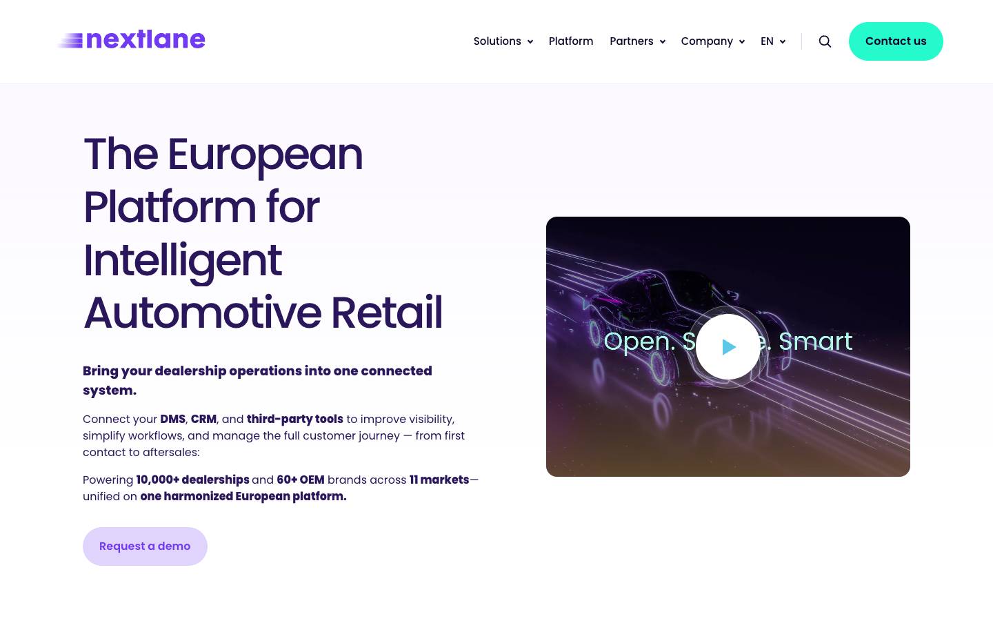 Nextlane's homepage, as read on Oct 2, 2026