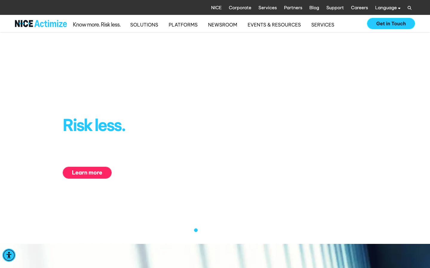 Actimize's homepage, as read on Oct 2, 2026