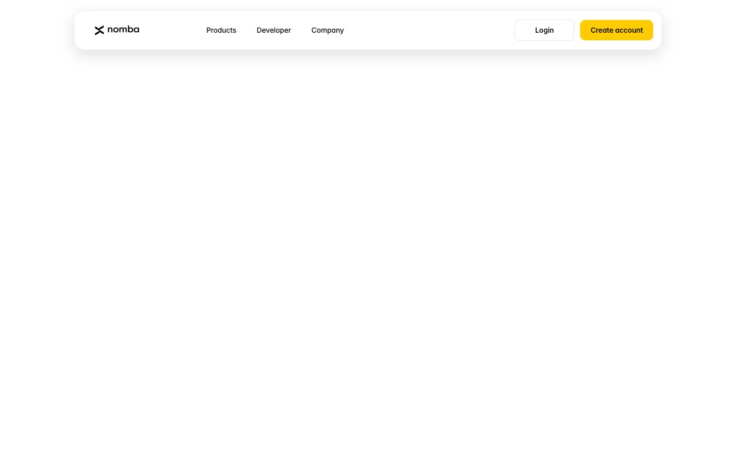 Nomba's homepage, as read on Oct 2, 2026