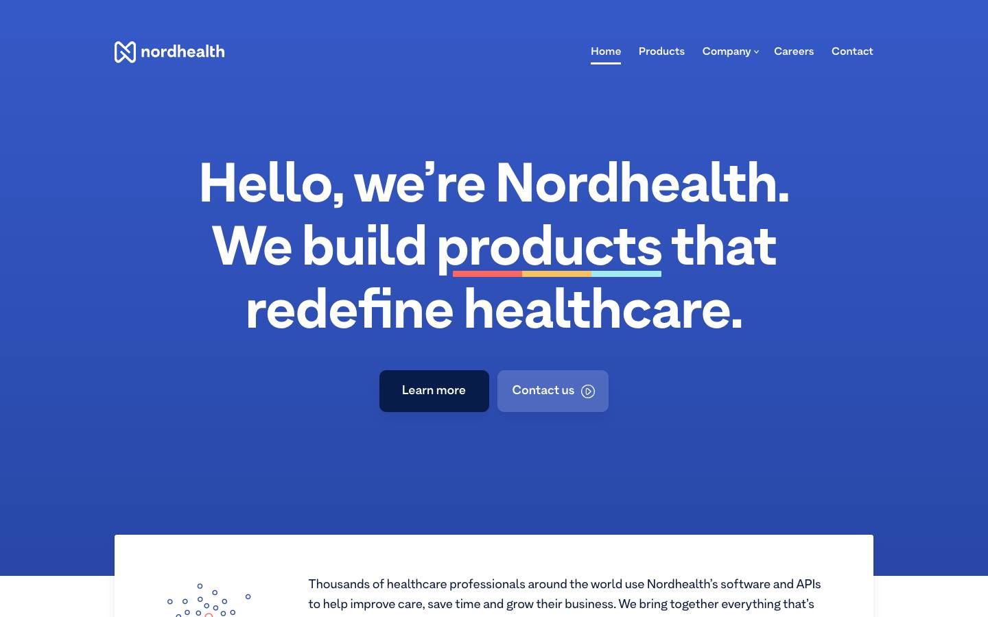 Nordhealth's homepage, as read on Oct 2, 2026