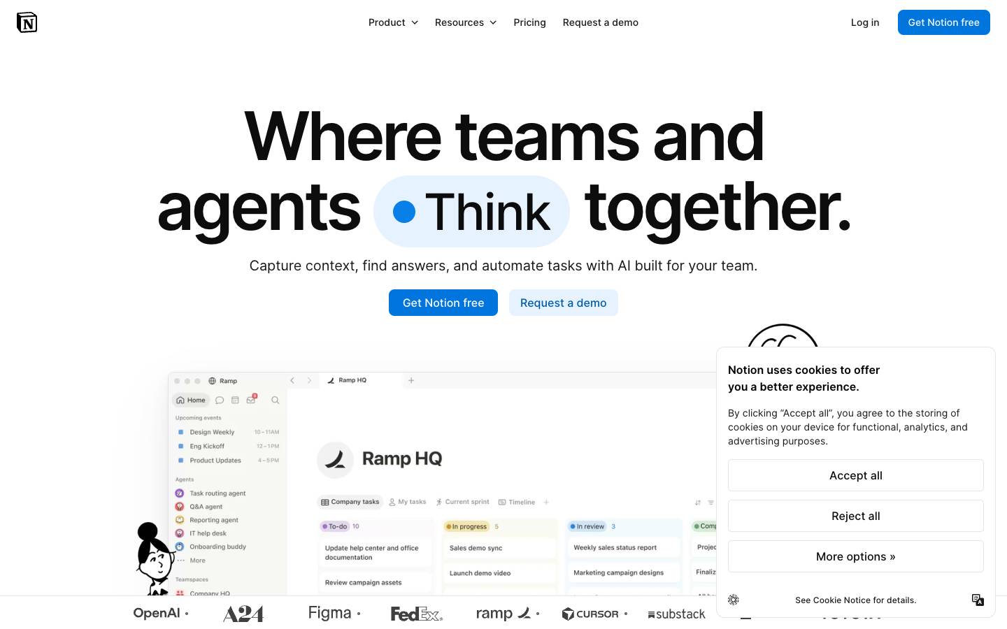 Notion's homepage, as read on Oct 2, 2026