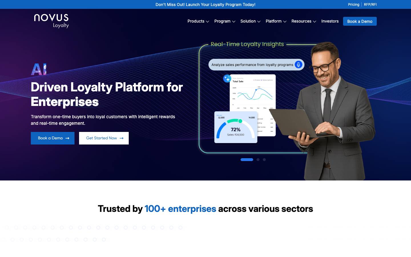Novus Loyalty's homepage, as read on Oct 2, 2026