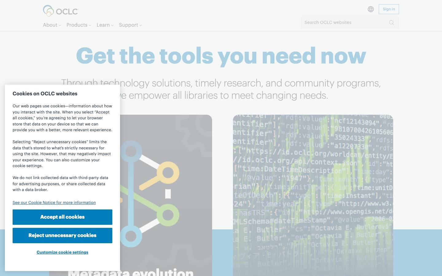 OCLC's homepage, as read on Oct 2, 2026