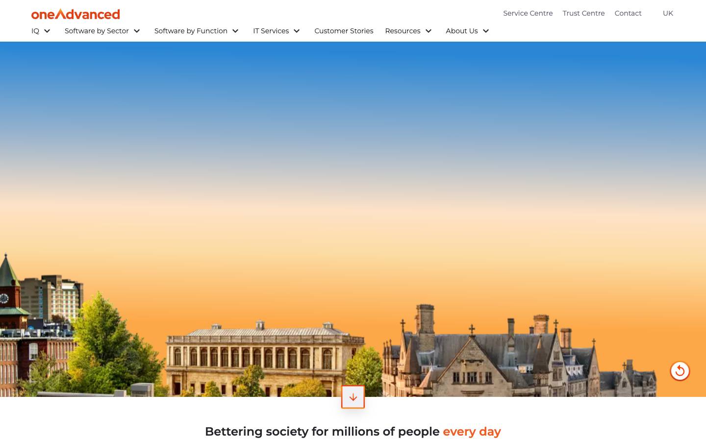 OneAdvanced's homepage, as read on Oct 2, 2026