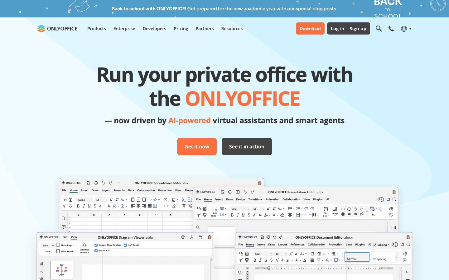 ONLYOFFICE's homepage, as read on Oct 2, 2026