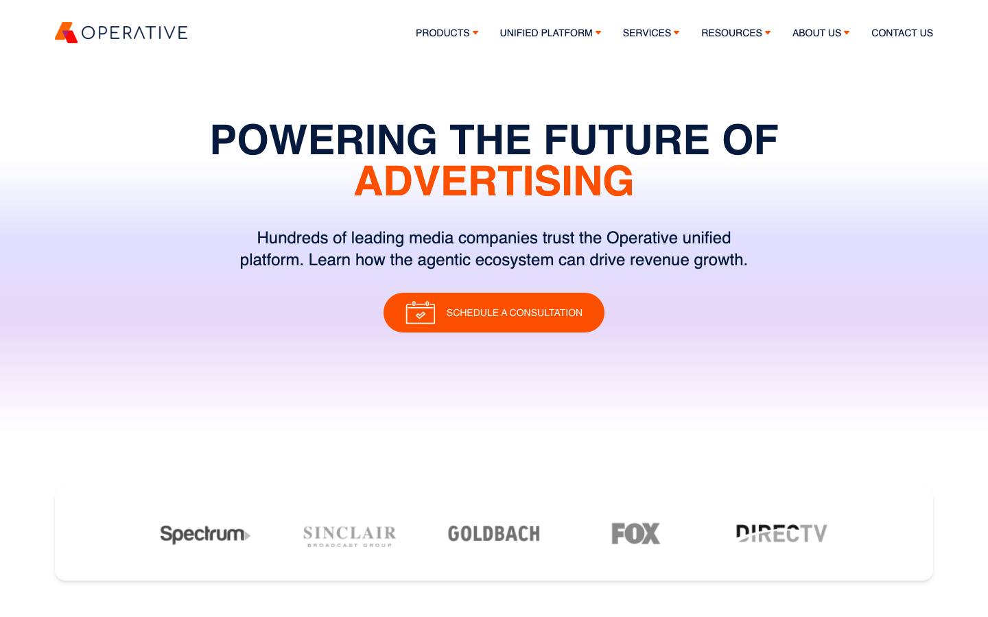 Operative's homepage, as read on Oct 2, 2026