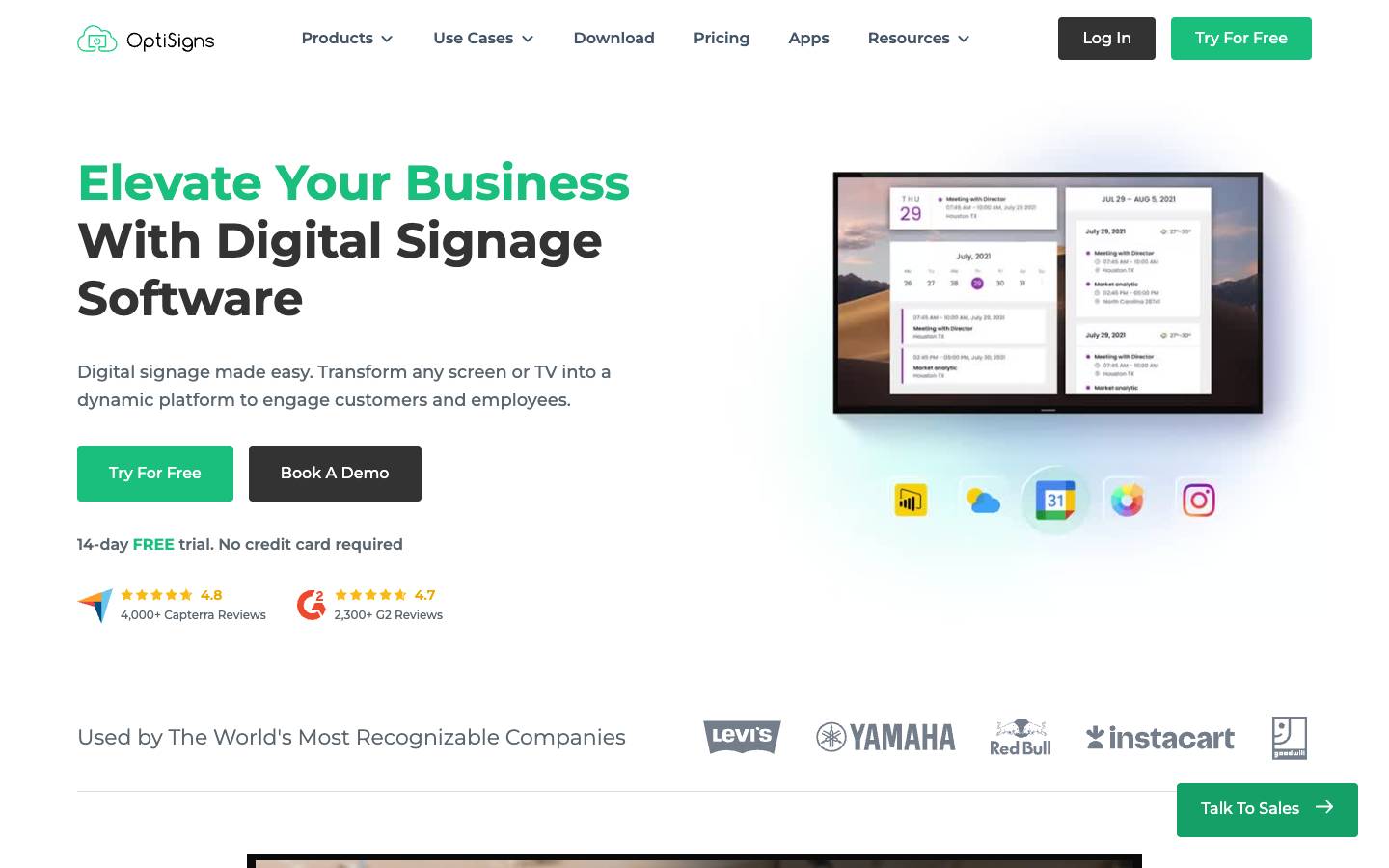 OptiSigns's homepage, as read on Oct 2, 2026
