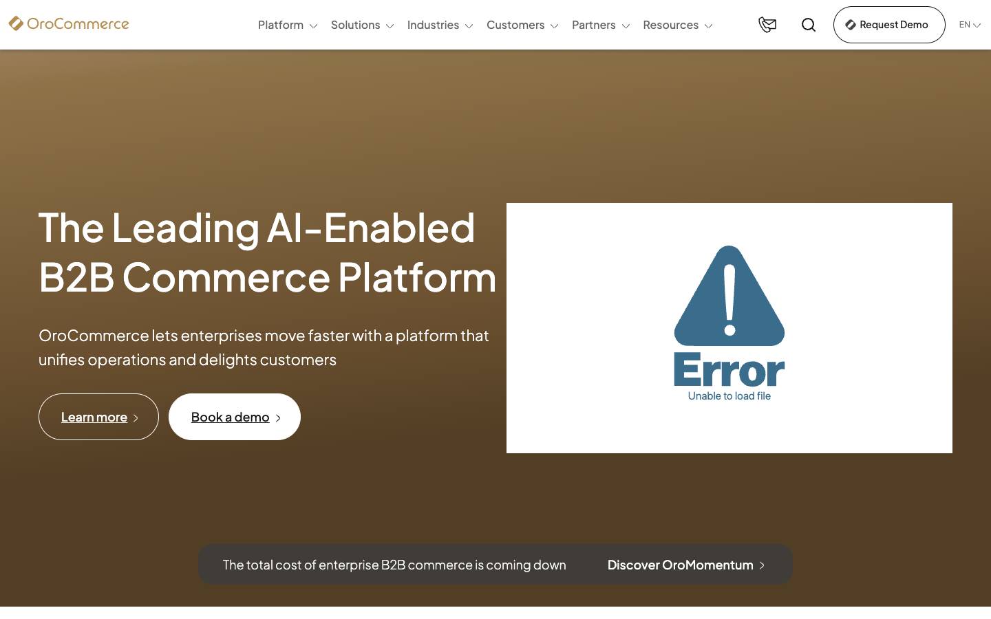 OroCommerce's homepage, as read on Oct 2, 2026