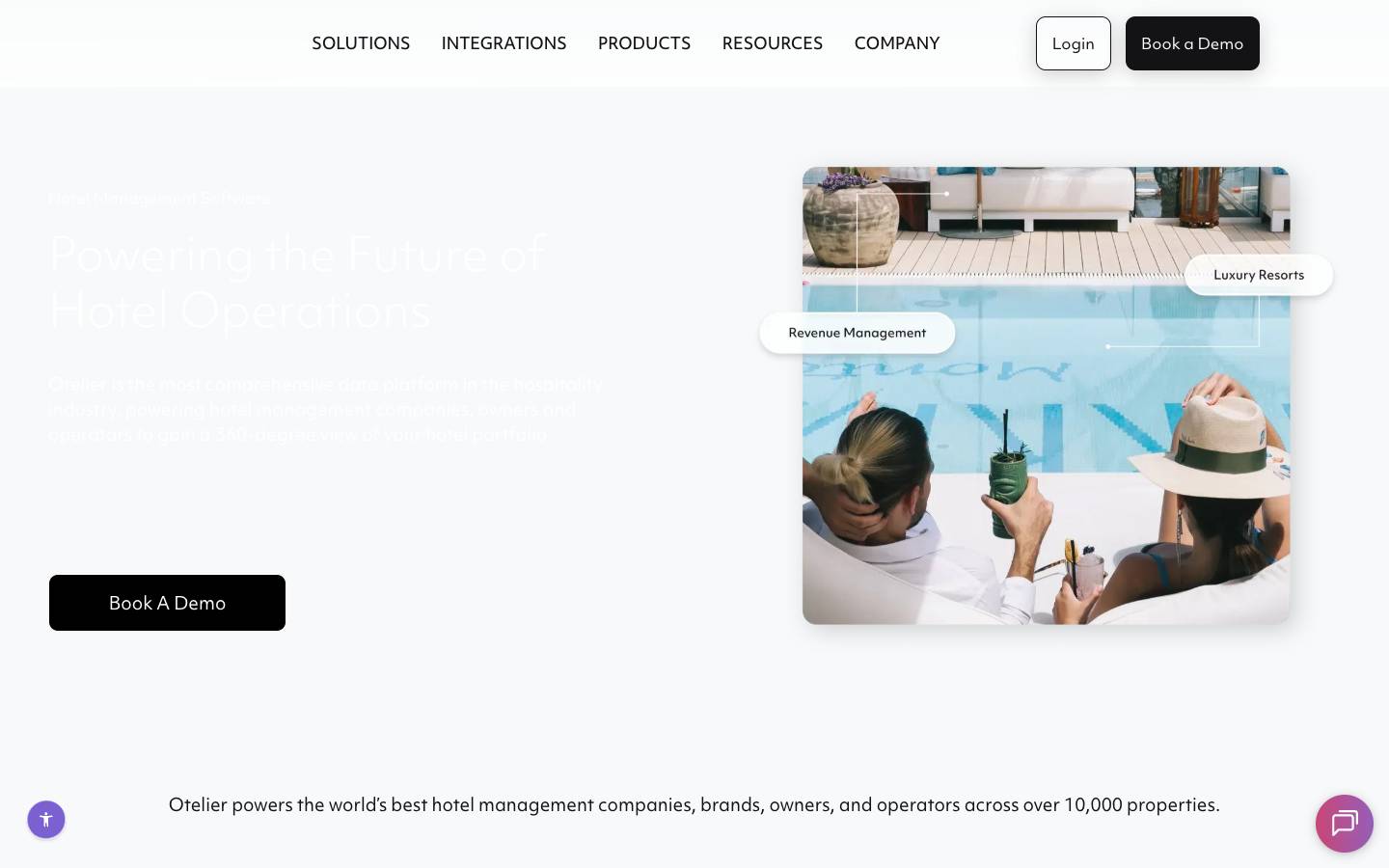 Otelier's homepage, as read on Oct 4, 2026