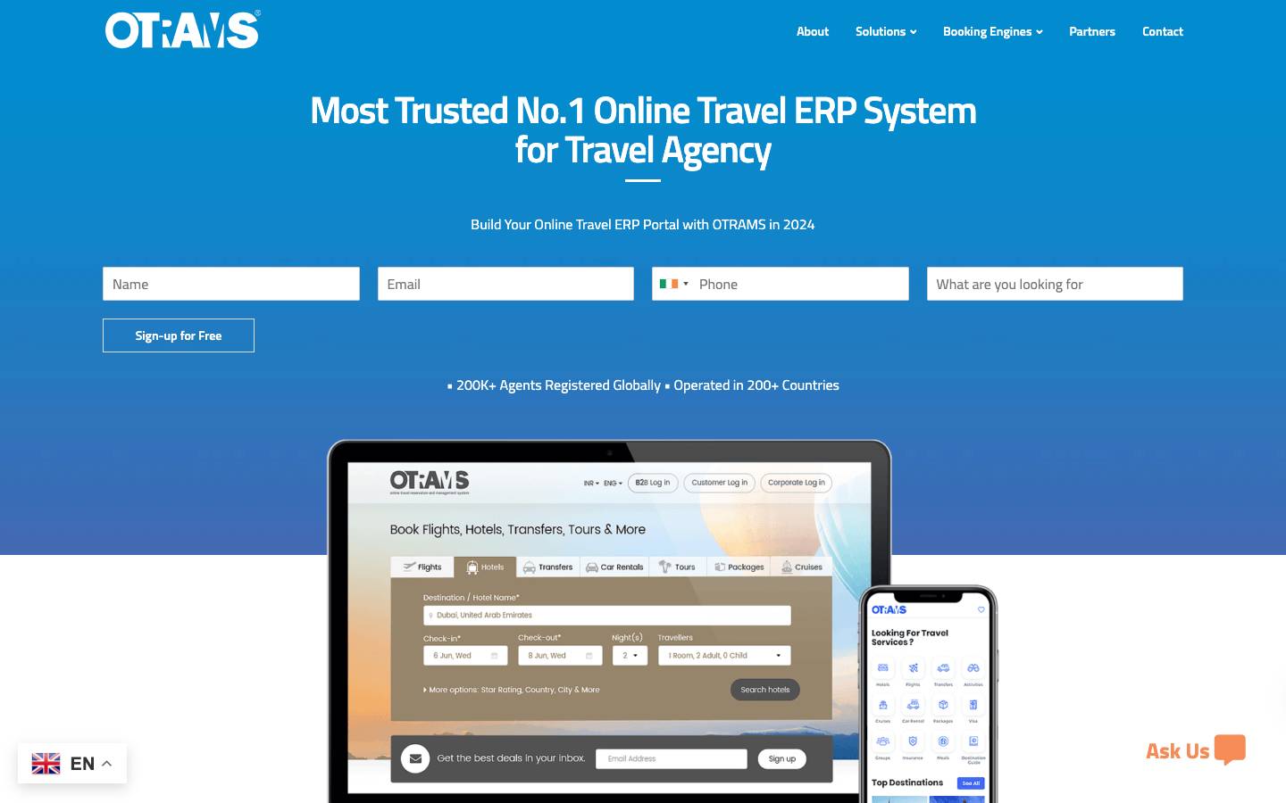 OTRAMS's homepage, as read on Oct 2, 2026