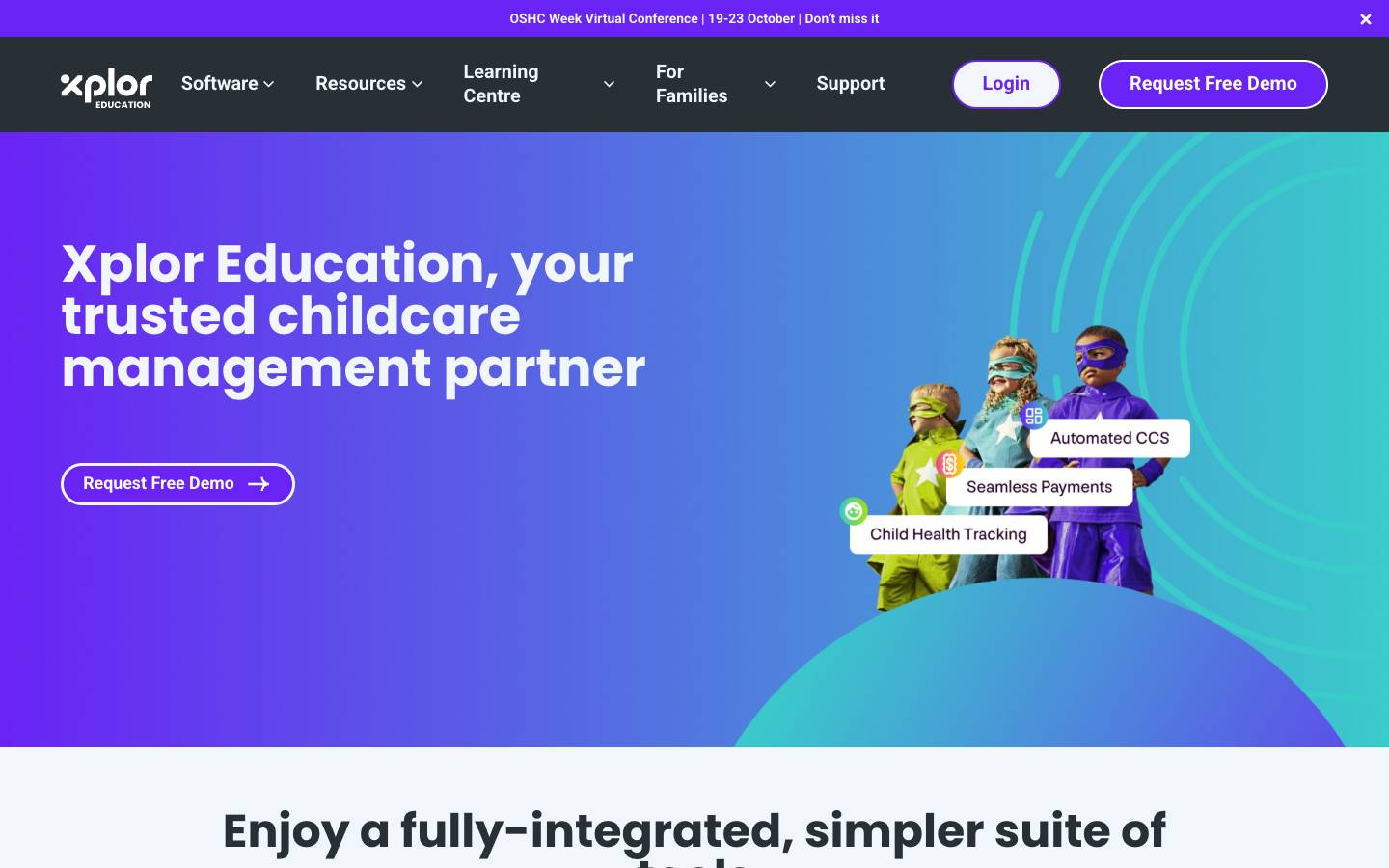 Xplor Education's homepage, as read on Oct 2, 2026