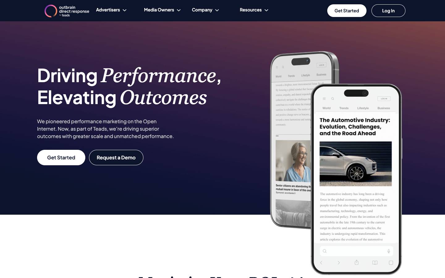 Outbrain's homepage, as read on Oct 2, 2026