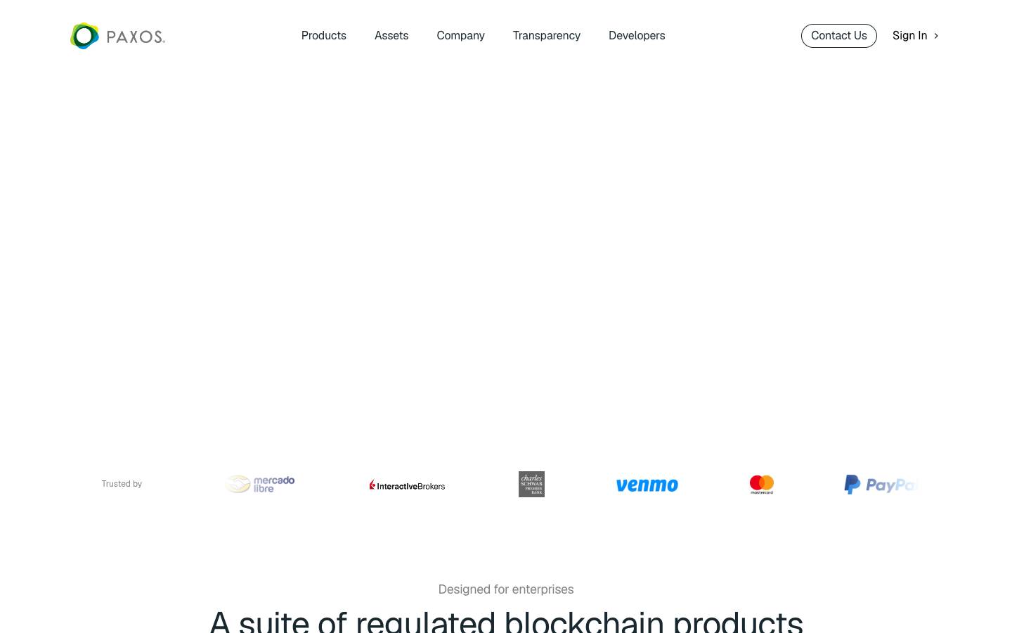 Paxos's homepage, as read on Oct 2, 2026
