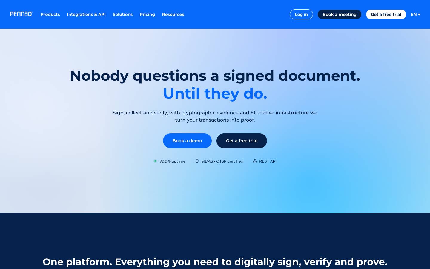 Penneo's homepage, as read on Oct 6, 2026