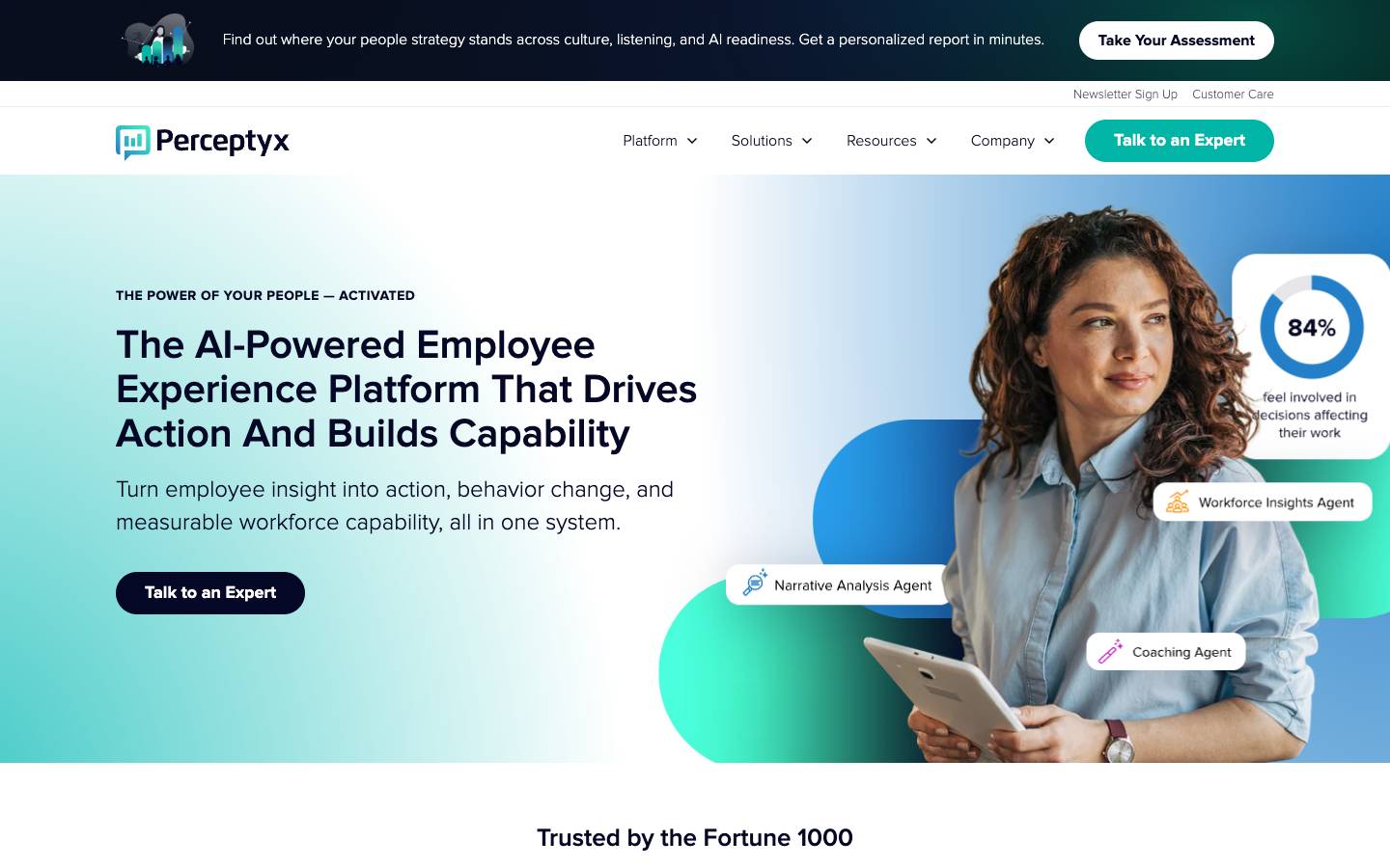 Perceptyx's homepage, as read on Oct 2, 2026